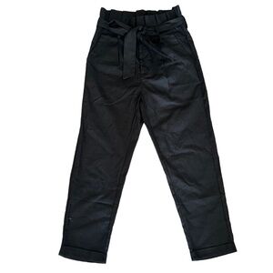 Pink Lily High Waisted Paperbag Tie Waist Black Pants Size Small